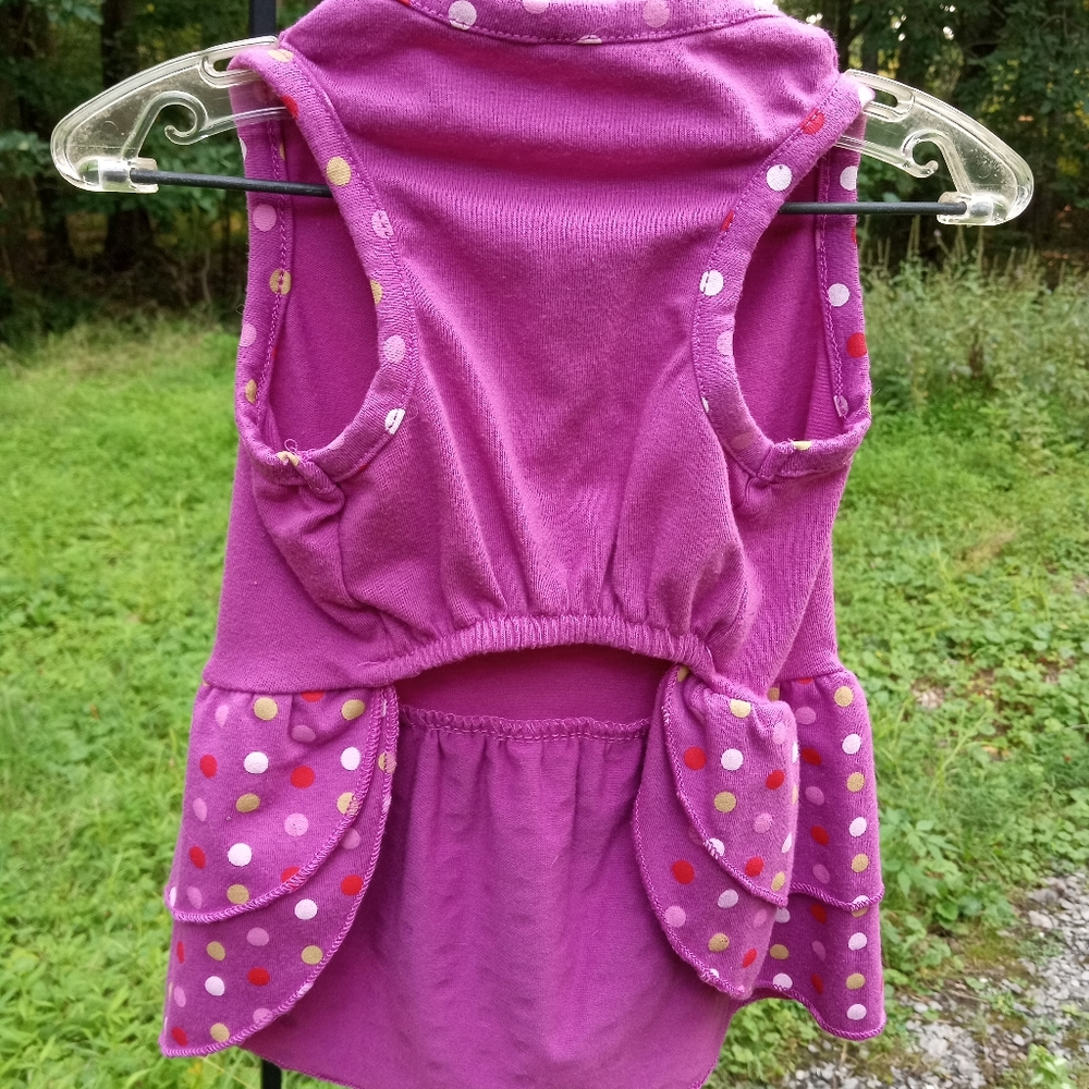 🎈3 for $10🎈Dog Dress Rosey Purple w Polka Dots - Picture 2 of 5